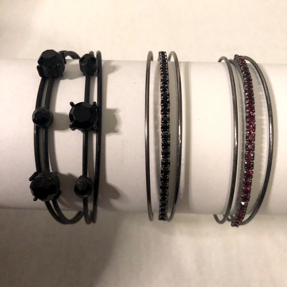 Set of 3 half cuff bracelets